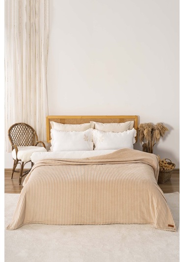 Cappuccino Gloria Wellsoft Tek Kişilik Battaniye Lacivert