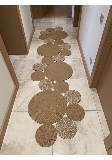 Mavaux Snake Hasır Jüt Bej Yolluk Halı Kilim Açık Bej