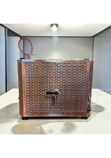 Bakır Elektrikli Çayland Çay Kazanı 3 Demlik 33 Lt Kapasi