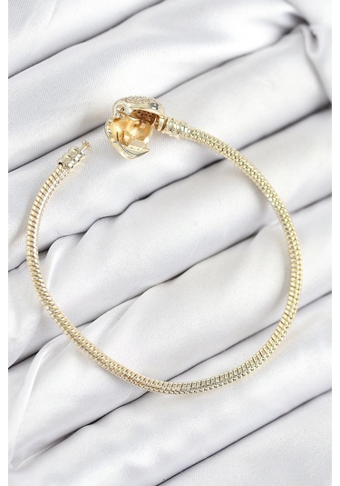 Dodes Dodes Pirinç Charm Zirkon Taşlı Kalp Model Gold Renk Kadın Bileklik Tg27bb7809 Çok Renkli