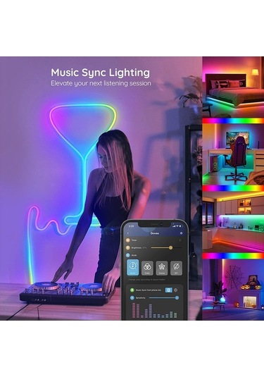 Pazly 5v Rgb Led Şerit Işık, Uzaktan Kumanda & App Kontrol, 5050 Led, Kesilebilir, Dekor & Parti Aydınlatma