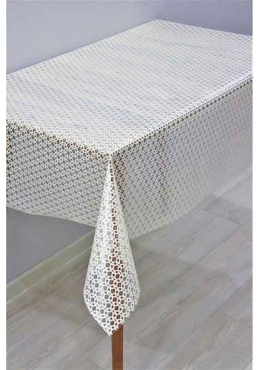 Pvc Şeffaf Kaplama Silinebilir Masa Örtüsü 0012-miniyuvarlak-krem