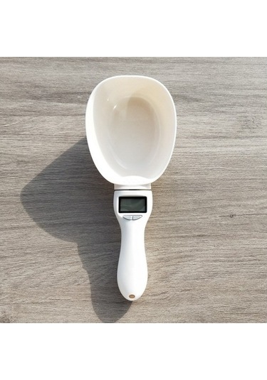 Szypzstore Pet Home 800g / 0.1g Pet Gıda Ölçekli Mama Kabı -beyaz F0lxzn
