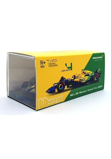 1:43 Burago 2024 Mclaren Mcl38 Team Mclaren 4 - Lando Norrıs - Monaco Gp