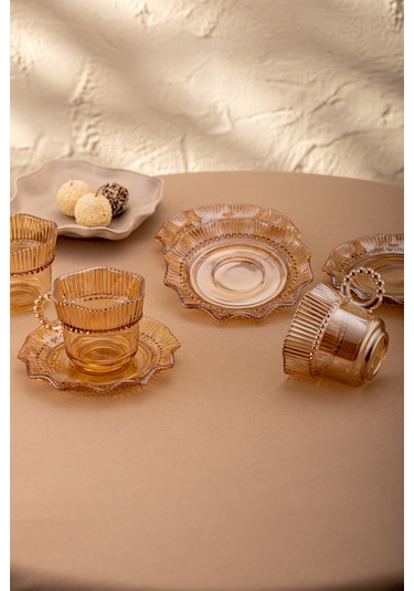 Emsan Hatrı Var Amber 80 Ml 6'lı Kahve Fincanı Takımı Amber