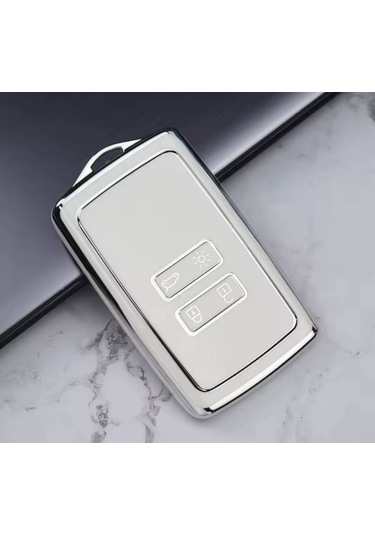 Renault Rafale Clio 5 Zoe Megane E-tech Koleos Austral Kadjar Captur Zoe Anahtar Kılıfı Beyaz Gümüş