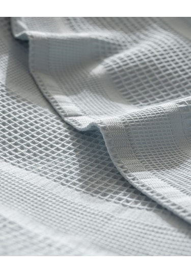 Mathilda Tek Kişilik %100 Pamuk Karde Düz Pike Takımı - Açık Mavi 8684427195352 Mavi