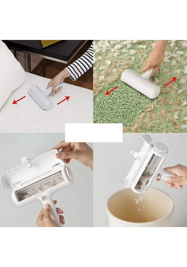 Hazneli Tüy Toplama Rulosu Evcil Hayvan - Elbise Kıl Tüy Toplayıcı - Tarak Hediyeli Renkli