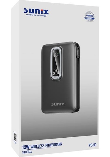 Sunix 10.000 Mah 15w Standlı Wıreless Powerbank Siyah Pb-90