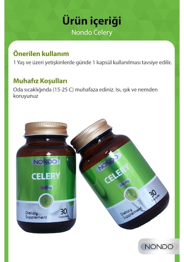 Nondo Celery Kereviz Eki 500 mg 30 Kapsül