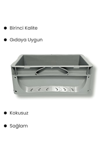 Alpbx 1.kalite Gri Plastik Kutu & Kasa 30x20x12 Cm - 5 Litre