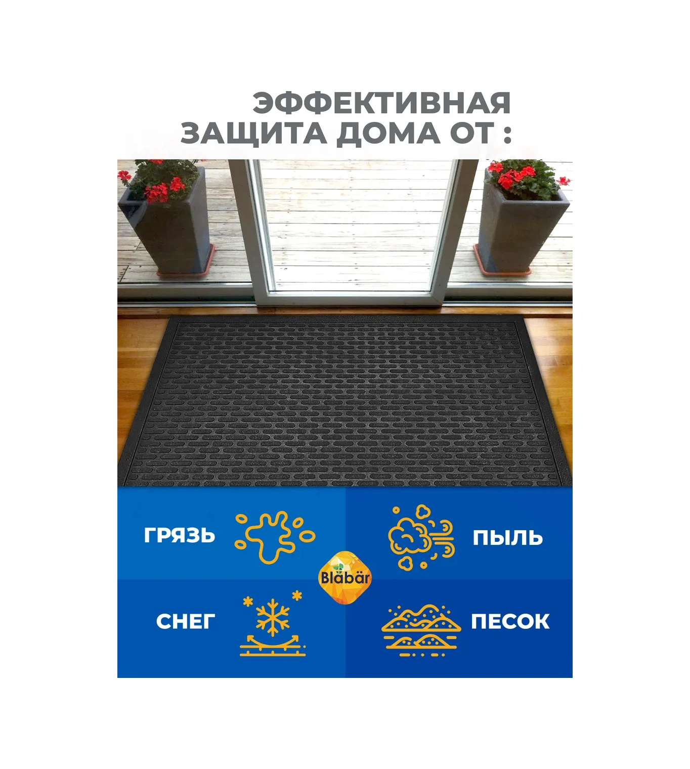 Blabar 45 X 75 Kauçuk Paspas 347653035 Siyah