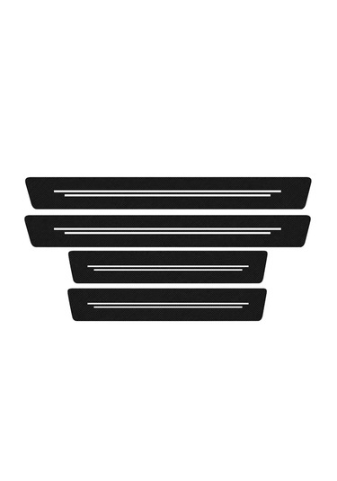 Microcase 4'lü Karbon Fiber Suni Deri Kapı Eşiği Koruma Ve Çizik Önleyici Sticker Seti Al5363