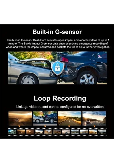Xuweiwei Baideluo Hd Triple Camera Cardless Araç Kayıt Cihazı Ön 1080p Yan 480p 3 Lens Döngü Kayıt G Sensorlu Araç Suv Otobüs Kamyon İçin