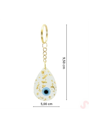 Epoksi Nazarlı Anahtarlık, Altın - 1 Adet Altın