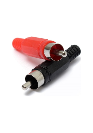 Rca Erkek Tos Jak Fiş Plastik Rca Şase 1 Siyah 1 Kırmızı