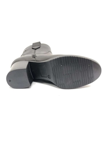 Greyder 32031 5k Siyah Hakiki Deri Kalın Topuklu 6cm Kadın Ankle Bot Siyah