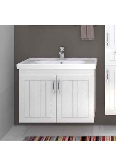 Denko Lotus 80 Cm Mdf Lake Banyo Dolabı Takımı