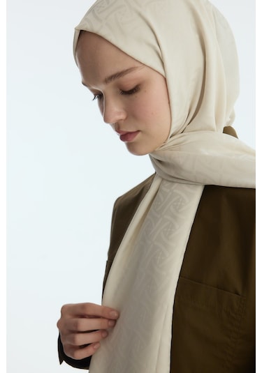 Mirsoy Scarf İpeksi Jakar Şal Sarmaşık Desen Taş