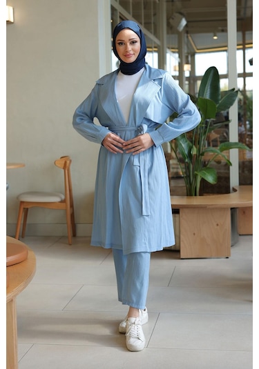 Ay Parça Detaylı Takım Bebe Mavisi Bebemavisi Bebek Mavisi