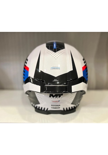 Kask Mt Thunder 4 Sv Luminence A7 Parlak Beyaz/mavi/kırmızı Çok Renkli