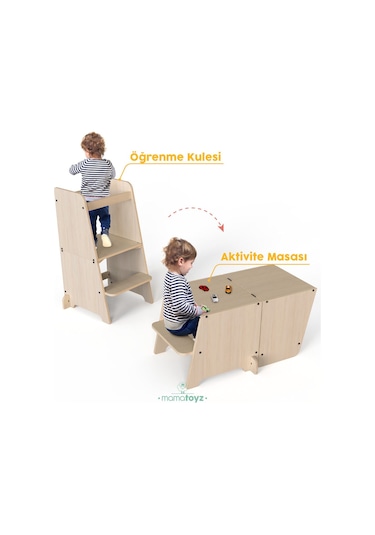 Kule Bend Öğrenme Kulesi Natural Color Menteşeli Model Natural