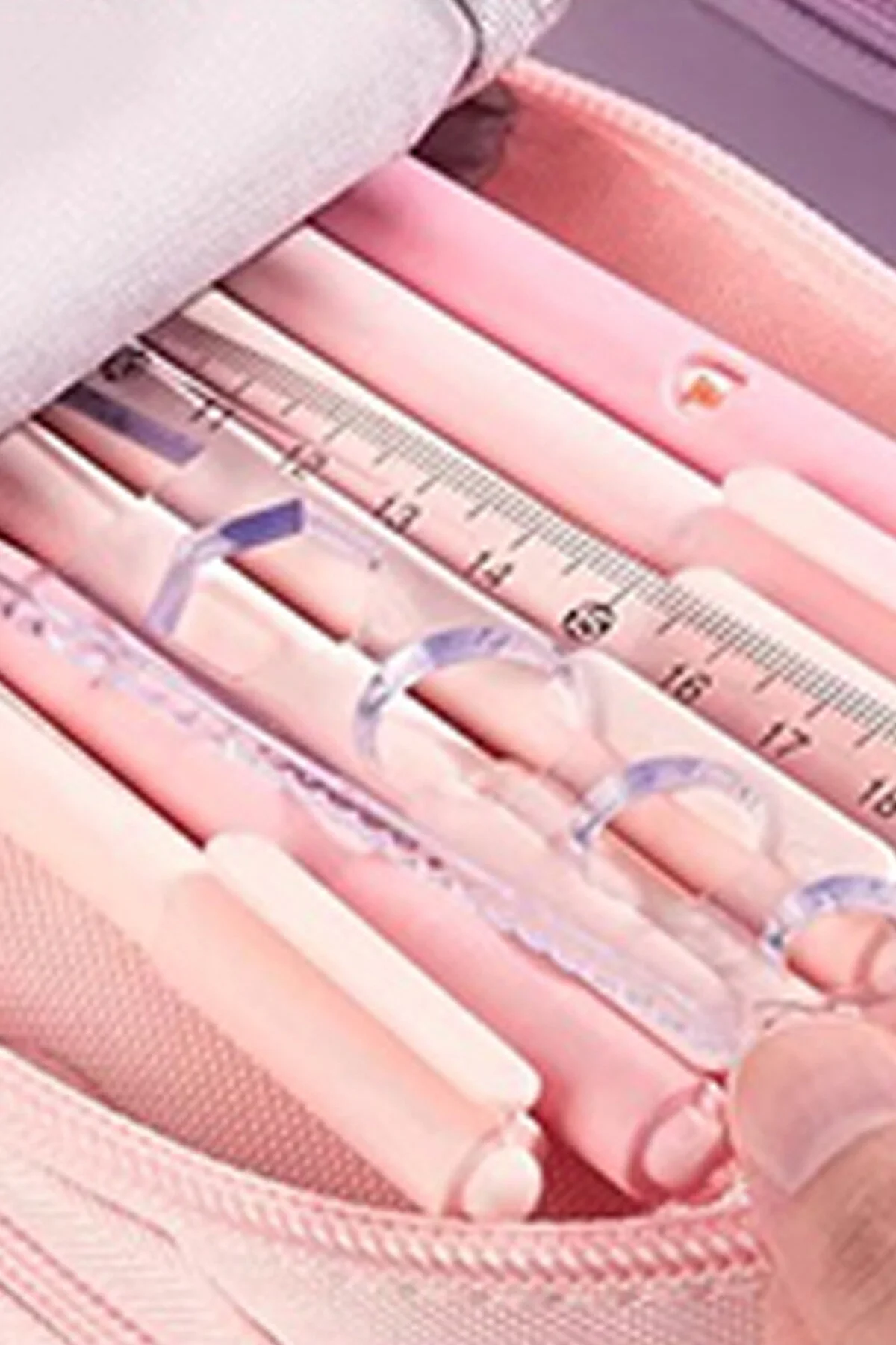 Mor Renkli Çanta Model Kalemlik, 3 Bölmeli, 6 Hücreli, Şık Ve Kullanışlı Kalemlik Mor