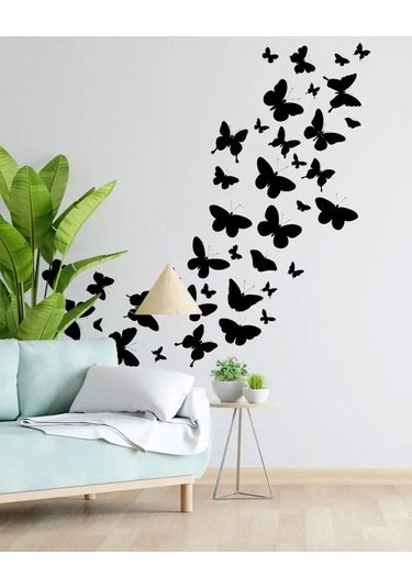Uhty Print Ç Mekan Çıkartmaları Kelebek 159527691 Siyah