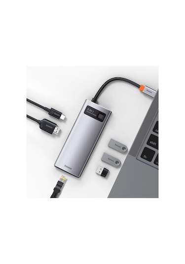 Baseus Metal Gleam 6İn1 Multifonksiyonel Type C Hub Dock Station