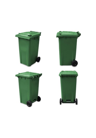 Yeşil Plastik Çöp Konteyneri 240 Litre Konteyner - A+ Isıya Karşı