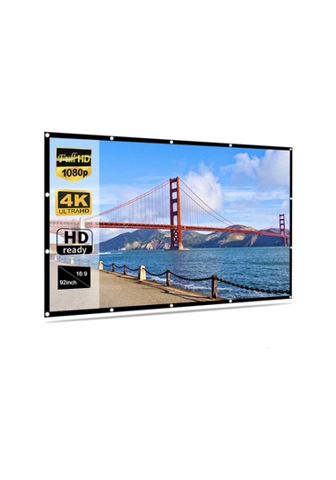 Lemestar Katlanabilir Kırışmayan Yumuşak Projektör Ekran Delikleri Asılı Taşınabilir Ev S Çok Renkli-5