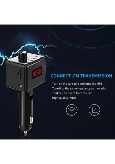 Sones Bs6 Kablosuz Araç Bluetooth Aux Arayüzü Mp3 Çalar Döner Usb Bağlantı Noktası Şarj Cihazı