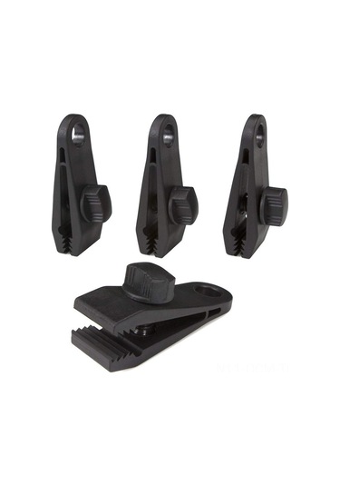 Qingmipy Nylon Çadır Klembi Seti - 10 Adet Crocodile Ağızlı Klem, 10 Lastik Kayış Ve 10 D Tipi Alüminyum Kanca İle Güçlü Tutma, Anti-s Kayma Özelliği, Çadır, Gölge Tente Uygun Siyah