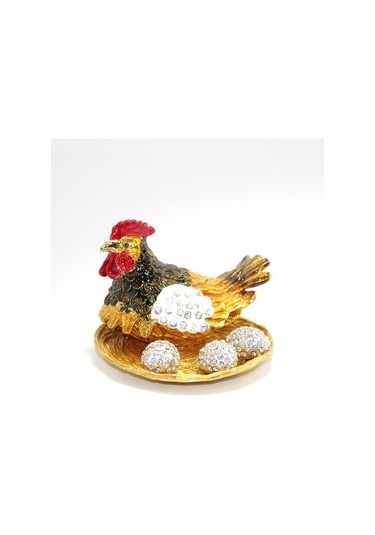 Swarovski Taşlı Yumurtalı Tekli Tavuk Model 1