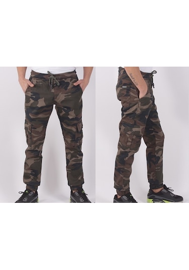 Bel-Paça Lastikli,Cepli Kamuflaj Pantolon-91000-1