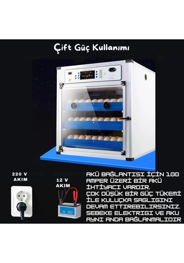 Kaz Kulucka Kabin Tip 196 Tavuk Yumurta Kapasiteli Kuluçka Makinesi