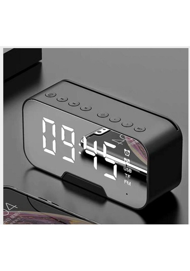 Aubyhe Siyah Dijital Alarm Saat: Bluetooth Hoparlör, Fm Radyo, Usb/sd Kart Desteği Ve Şarj Edilebilir Li-poly Pil İle Ev İçin Konfor Ve Fonksiyon
