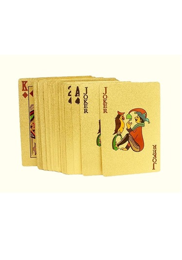 Schulzz BossVegas Euro Şeklinde Su Geçirmez PVC Altın İskambil