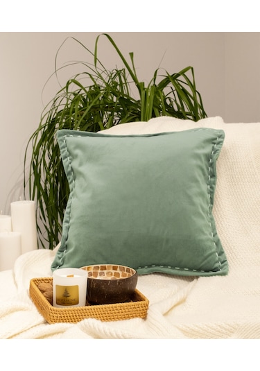 Koza Home İbiza Yeşil Kadife Yastık 43x43 5019