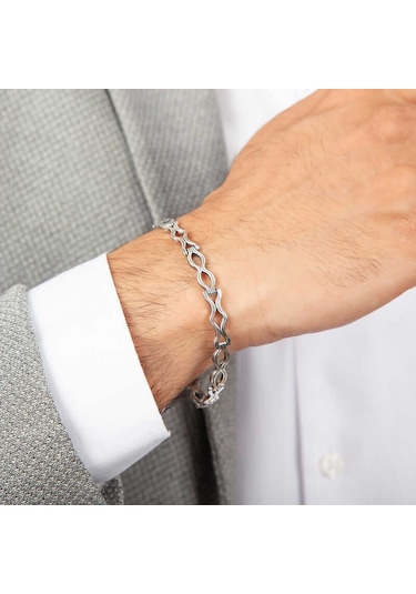 Premium Seri Gümüş Oksitli Hediye Erkek Bileklik