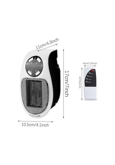 Symbee Taşınabilir Mini Isıtıcı - 500w Hızlı Isınma, 12 Saat Zamanlayıcı, Uzaktan Kumandalı