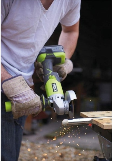 Ryobi R18AG0 18 V 115 MM Akülü Avuç Taşlama Makinesi (Aküsüz)