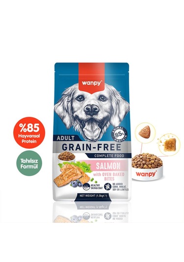Wanpy Tahılsız Somonlu Yetişkin Köpek Maması 1,5 Kg