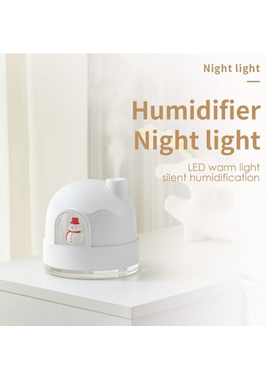 Geeroyoo 350ml Usb Mikro Nemlendirici Ve Gece Lambası - Sessiz Çalışma, Sürekli/aralıklı Buhar Modu, Ev/ofis Kullanıma Uygun Beyaz/pembe