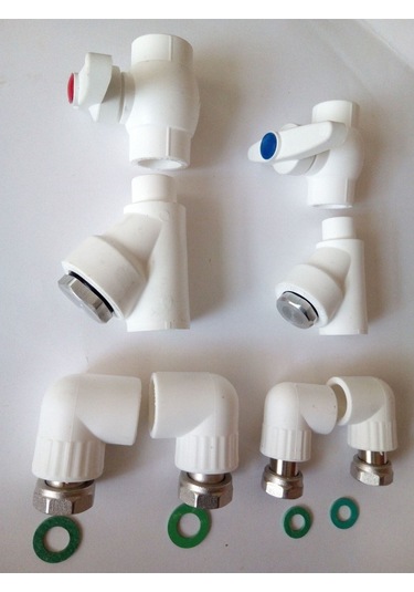 Kombi Alt Bağlantı Seti Plastik Dirsek 8 Parça