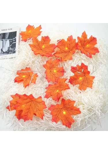 Kangvka 6m 40 Led Akçaağaç Yapraklı Led Işık Zinciri, Ip65 Su Geçirmez, 3xaa Pil İle Çalışır Pil Dahil Değil , Ev Ve Bahçe Dekorasyonu İçin Diğer