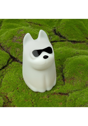 Xiyyadms Köpek Şekilli Silikon Gece Lambası: 2600k Isı Beyazı + 7 Renkli Rgb, Beyaz Gürültü Uyku Aleti, 15/30/60 Dakika Zamanlayıcı Kapatma Fonksiyonu Beyaz