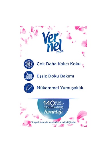 Vernel Max Konsantre Çamaşır Yumuşatıcısı Taze Lavanta  4 x 1440 ML