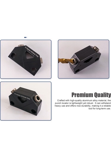 Teltree Ahşapçılık Delik Konumlandırıcı, 45 Derece Açı Tasarımı, Doğru Konumlandırma, 2 Adet 9.5mm Matkap Ucu, Alüminyum Alaşımlı, Ev Gereci Gümüş