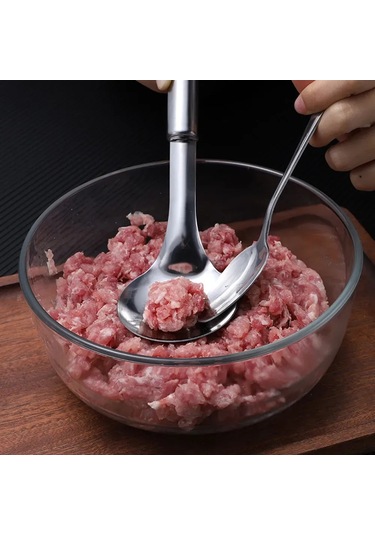 Wezone Stainless Steel Meatball Maker Spoon - Hollow, Rustproof, Smooth Edge - For Meat, Shrimp, Vegetable Balls - 2 Sizes Available Diğer